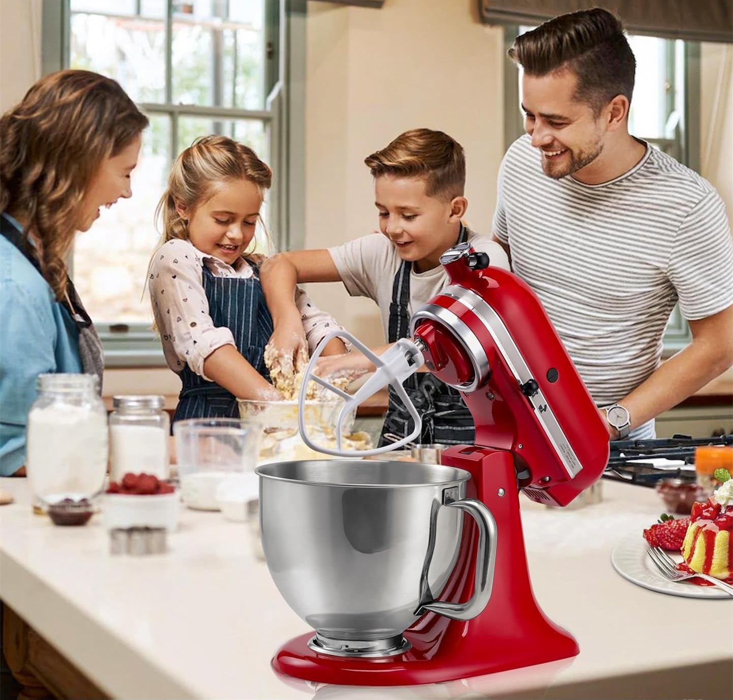 FavorKit Stainless Steel Bowl for KitchenAid 4.5 & 5.0 Quart Tilting Head Stand Mixer, Dishwasher Safe, Extra Mixing Attachment Replacement with KitchenAid Original Bowl