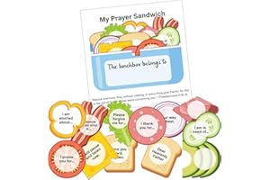 Supervitae 6 Sets Bible Activity Kit Prayer Sandwich Sunday School Crafts Christian Prayer Prompts Vbs Bible Crafts for Religious Lesson Party Supplies, Fun Home Activities