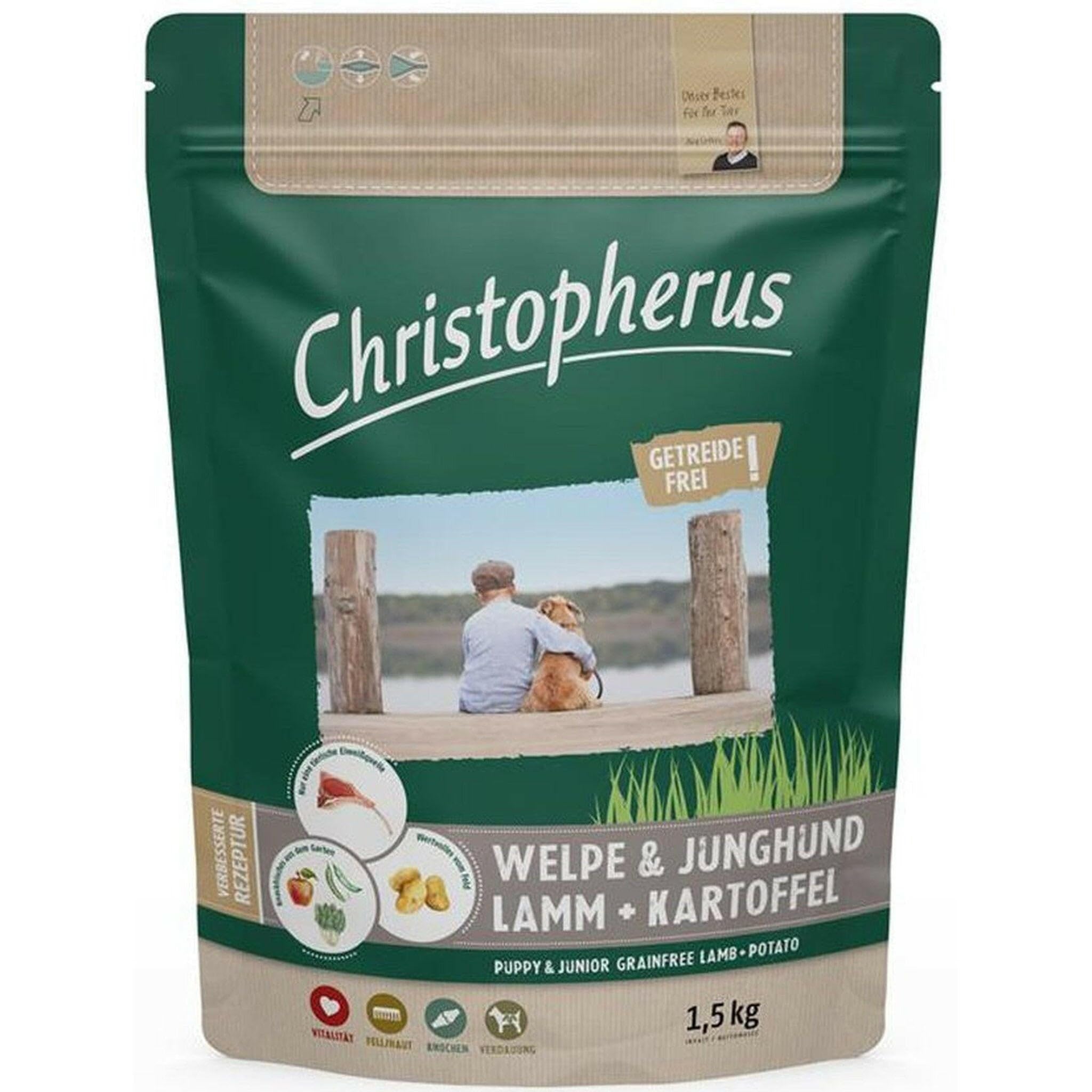 Christopherus Grainfree 1.5kg Puppy and Young Dog Dry Food for Small to Large Breeds Lamb + Potato
