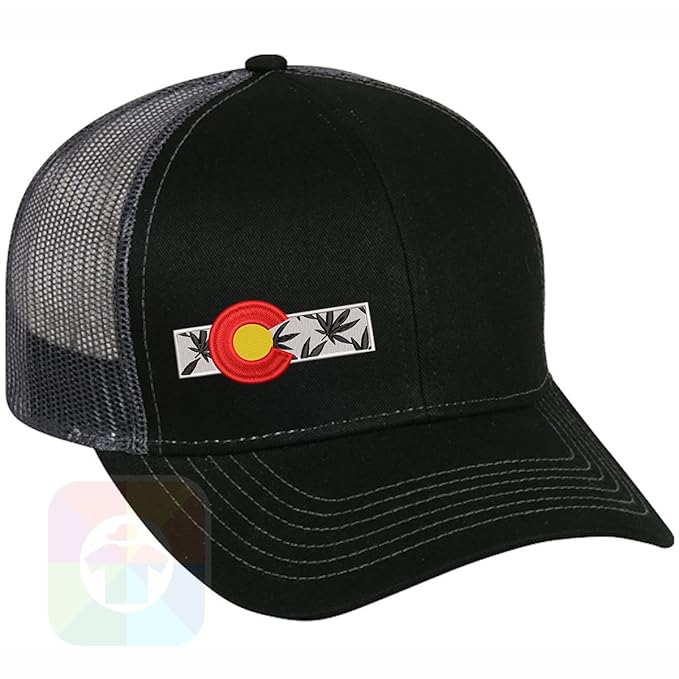 Colorado Bar Weed Structured Snapback Baseball Mesh Hat Cap