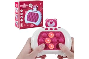 ANPOLE Pop Fidget Toys Handheld Game for Teens, Push Bubble Light up Puzzle Game Machine & Best Gifts for Kids, Quick Push Games Sensory Toys, Stress Relief Party Favors Toy Age 3 -12 (Bear-S)