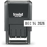 Trodat Printy 4820 Self-Inking Home/Office Date Stamp, 3/8&rdquo; x 1-&frac14;&rdquo;, Black | US MMM-DD-YYYY date format; Band cover keeps fingers clean; Open base for precise positioning; Replaceable ink pad; Black Ink