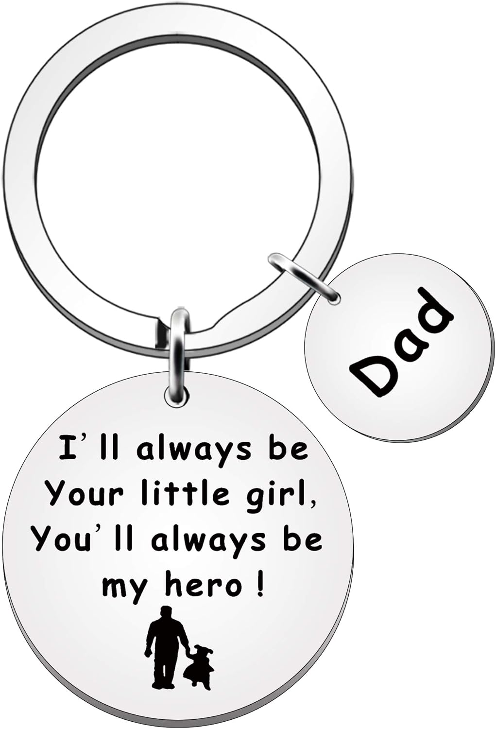JETTOP Daddy Gifts from Daughter Dad Keyring Dad Birthday Gifts Fathers Day Christmas Presents I'll always be Your Little Girl
