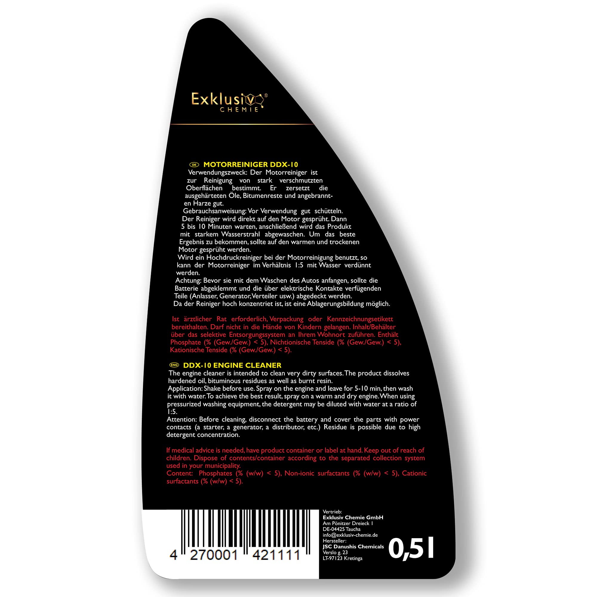 Exklusiv Chemie® Motorreiniger | Kaltreiniger | Motorraum Reiniger | Teerentferner | Engine Cleaner | Teilereiniger | Entfetter | 500 ml 7