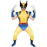 MARVEL Wolverine Official Adult Deluxe Zentai Halloween Costume-Deluxe Two-Way Stretch Spandex Suit with Gloves and Claws
