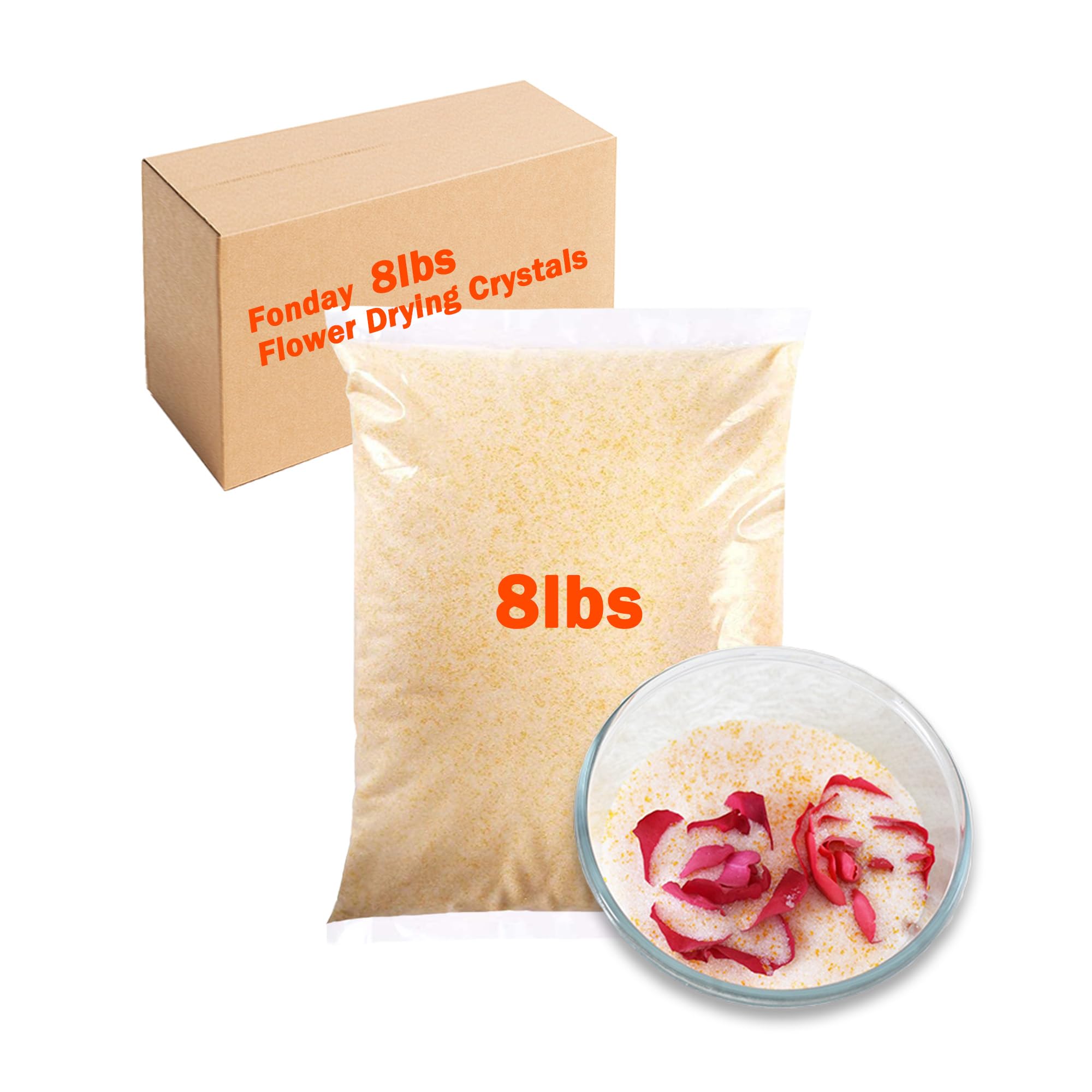 Fonday Silica Gel Flower Drying Crystals for Wedding Bouquet Preservation Color Indicating Reusable Bead Size Less Than 1mm (8LBs Bag Package)