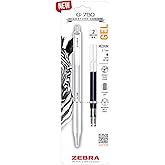 Zebra Pen G-750 Retractable Gel Pen, Pearl White Brass Barrel, Textured Grip, 0.7mm, 1-Pack with Refills (49801)