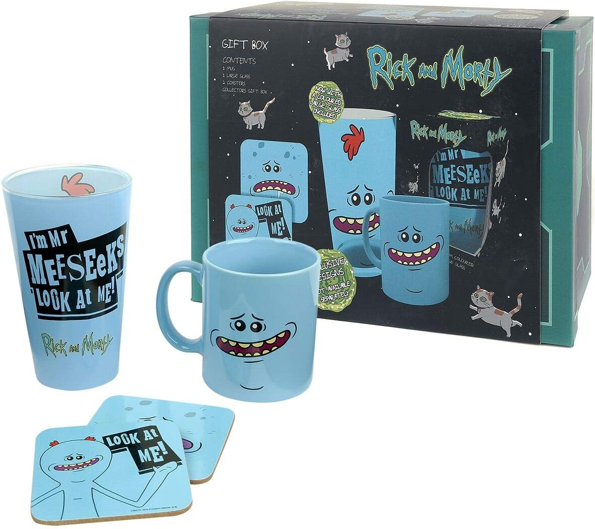 GB eye GFB0060 Rick and Morty Meeseeks 2018" Drinkware Gift Box, Multi-Colour