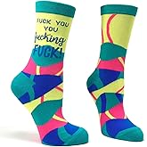 Fabdaz - Sassy Saying Novelty Crew Socks for Women - F-ck You, You F-cking F-ck