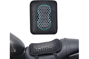 ELCYCO Motorcycle Gel Seat Cushion, Seat Cushion Available for Rear Passengers Honeycomb Structure Breathable Anti-Skid Shock Absorption Suitable for Long-Term Riding