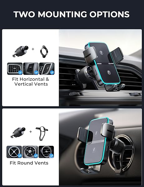 JOYROOM WIRELESS CAR CHARGER MOUNT【DUAL COIL】 CAR PHONE HOLDER CHARGER WITH AUTO SMART CLAMPING ALIGNMENT FOR IPHONE 16 PRO MAX 15 14 13 12 11 PRO MAX, SAMSUNG FLIP, GALAXY S24/S24/S22/21ULTRA