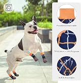 BEAUTYZOO 6Pcs Dog Socks Anti Slip Non-Skid Boots Large Blue L view 6