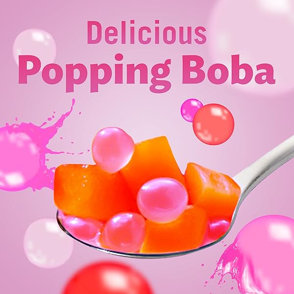 DEL MONTE BUBBLE FRUIT PEAR BERRY POMEGRANATE PEARS & POPPING BOBA WITH SWEETENED JUICE 4-3.5 OZ. CUPS, RED