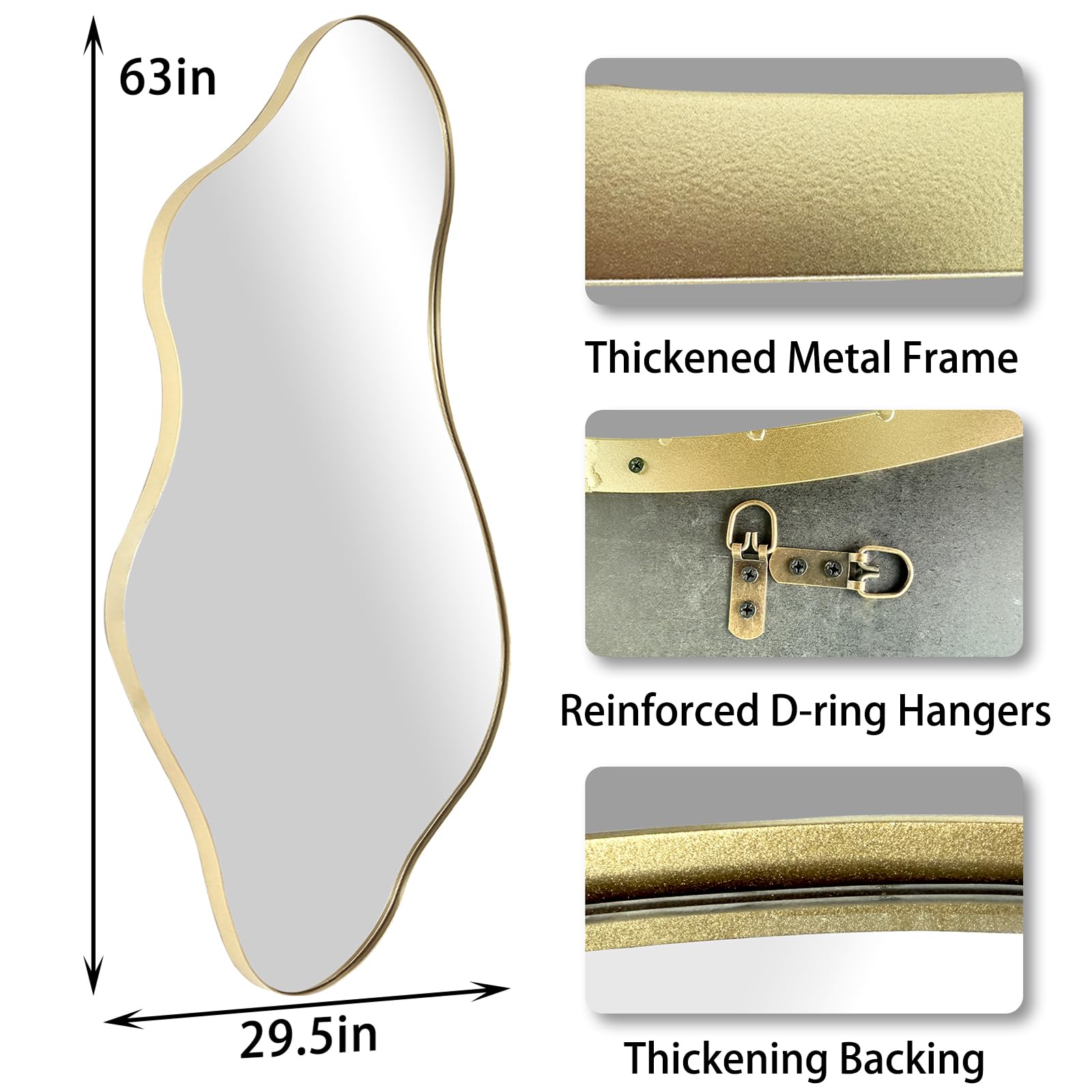 DAOYIJIAJU Gold Irregular Mirror, 63