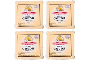 GARDNERS WISCONSIN CHEESE AND SAUSAGE Gardner's Wisconsin Cheese, Artisan Cheese 4 Packs (Aged Gouda) (6 Ounces Per Block) - Artisan Cheese Made in Wisconsin, Perfect for Grilling, Barbecues, and Holidays!