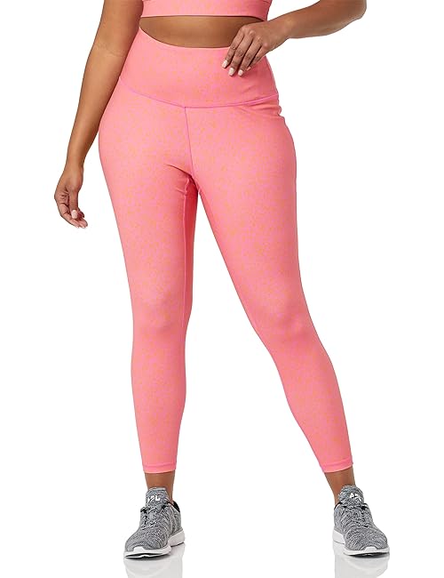 Amazon Essentials Women's Active Sculpt Workout Athleisure High-Rise Full-Length Leggings (Available in Plus Size), Pink Abstract Floral, 6X