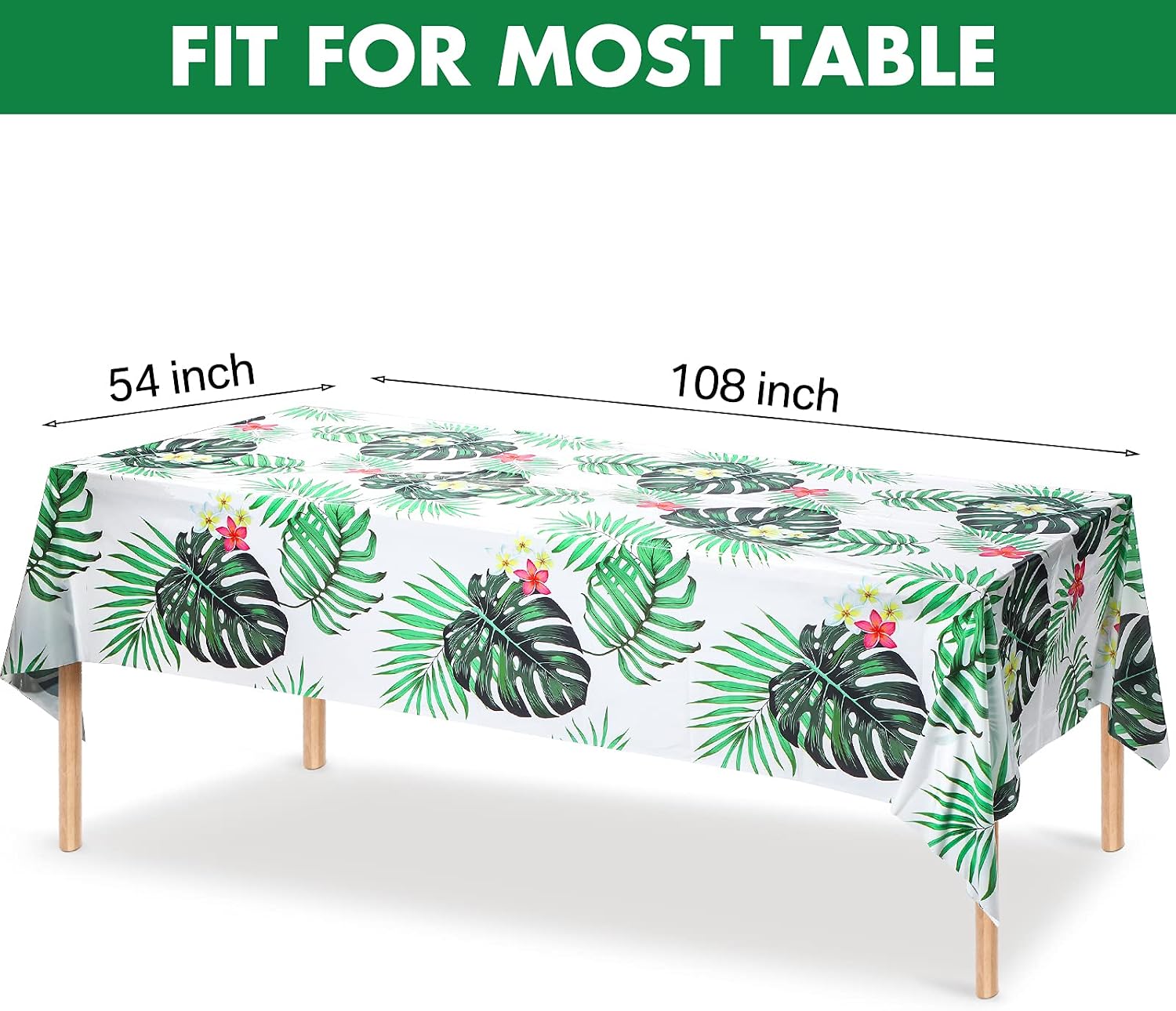 5 Pieces Animal Safari Tablecloth Jungle Animal Theme Tablecover Leopard Tiger Zebra Giraffe Print Table Cover Tropical Leaf Tablecloth Party Supplies for Jungle Safari Zoo Birthday Party Baby Showers - Image 3
