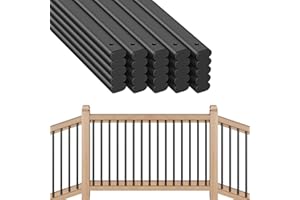 VOXELURE 25 Pack Deck Balusters 36" Staircase Baluster for Deck Systems, Black Hollow Metal Spindles for Stair Railing and Porch Railing, Indoor Outdoor Use (1.5mm Thick)