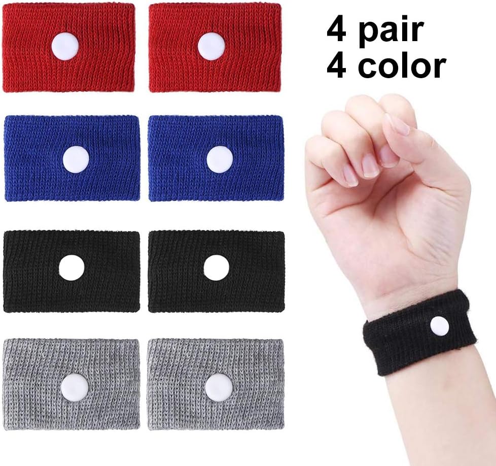 Travel Wristbands,Travel Motion Sickness Relief Wrist Band,Natural Nausea Relief, 4-Pair: Health & Personal Care
