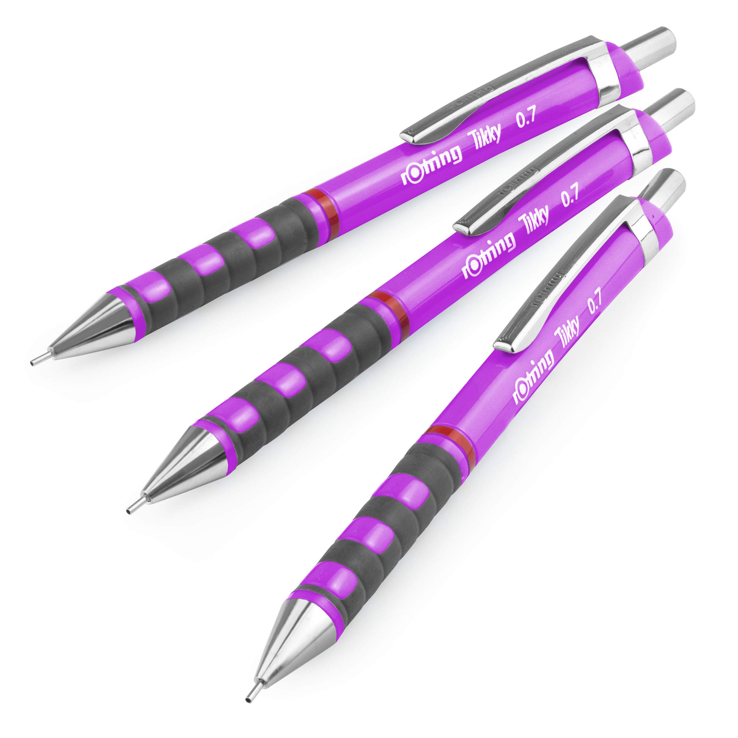rOtring Tikky Mechanical Pencil - 0.7mm HB - Purple - Pack of 3