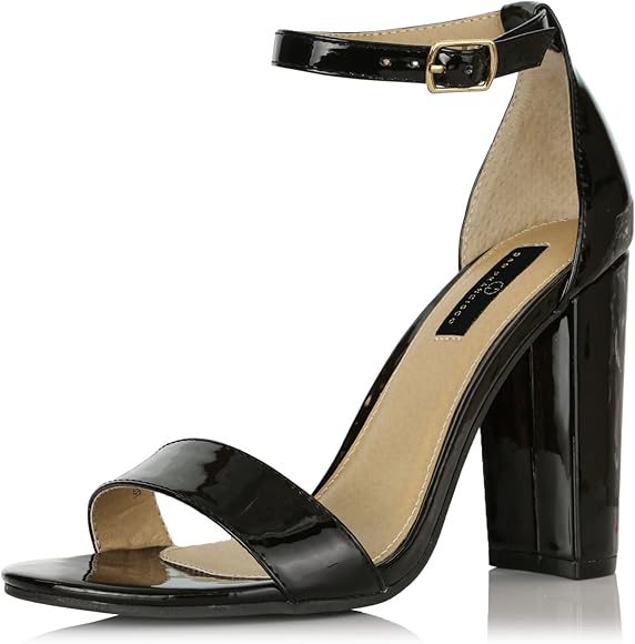 peep toe chunky heel sandals