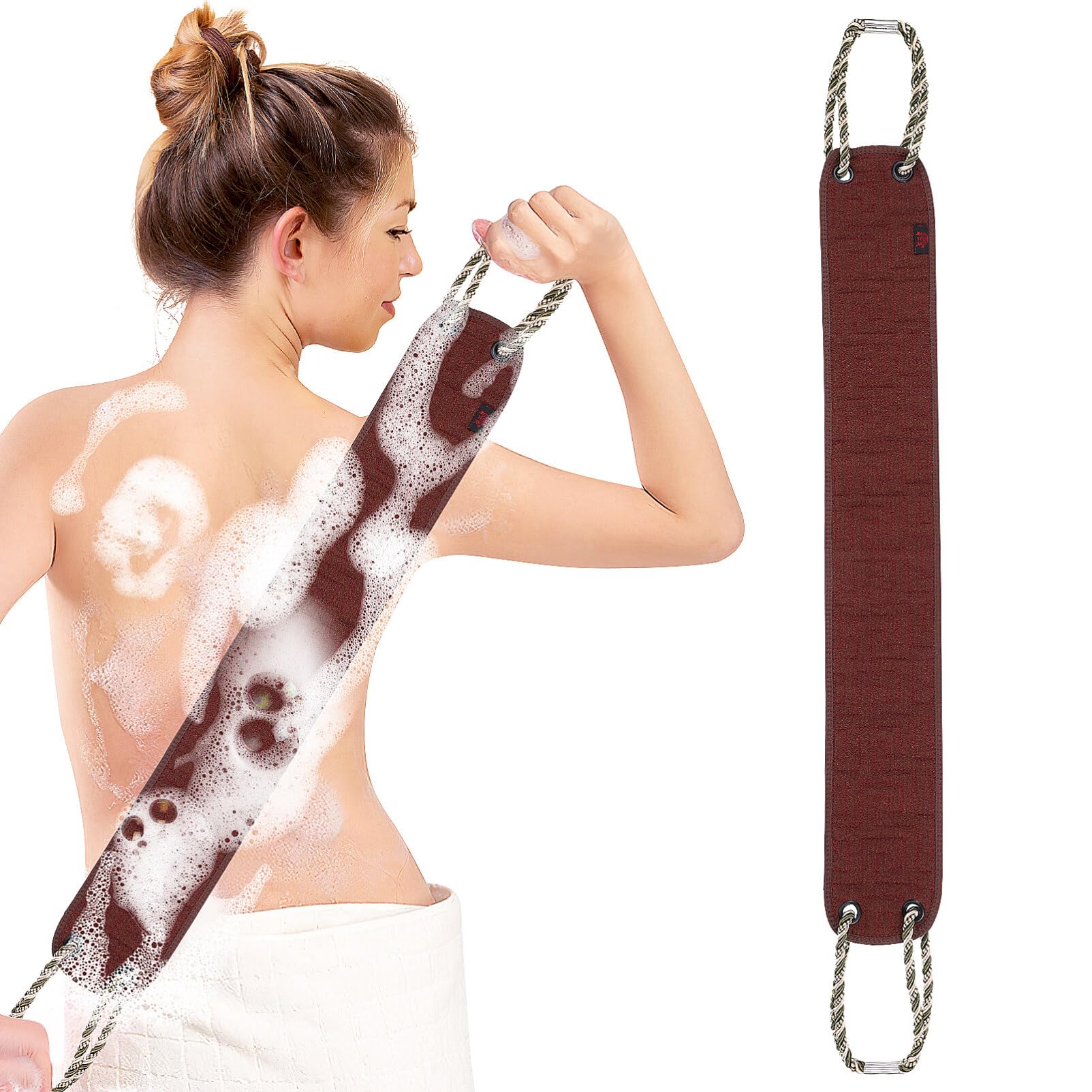 Lurrose Exfoliating Back Scrubber for Shower Exfoliating Bath Sponges Back Loofah for Men Women Body Deep Clean