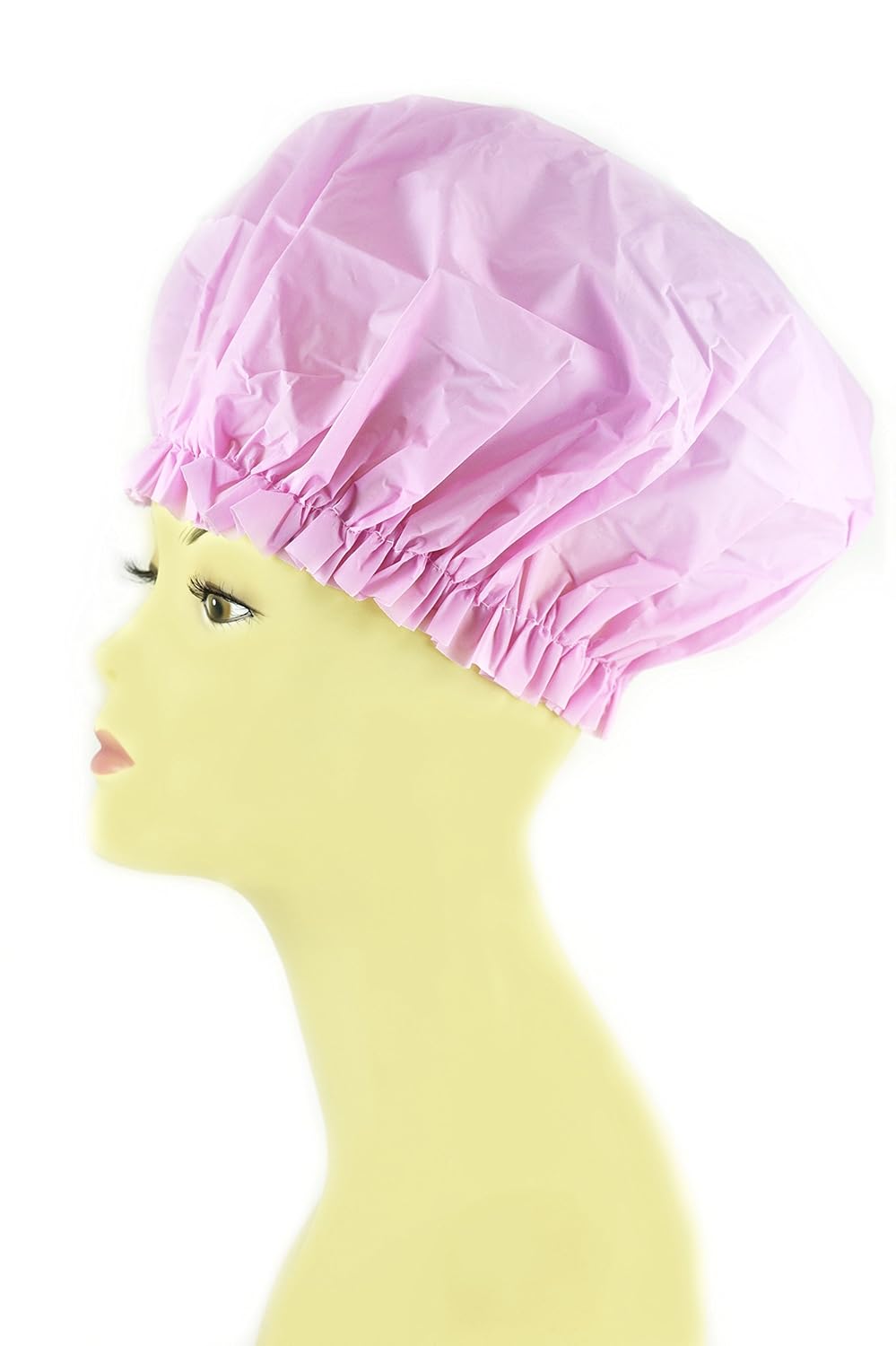 100 PCS Clear Disposable Plastic Shower Caps Large Elastic 