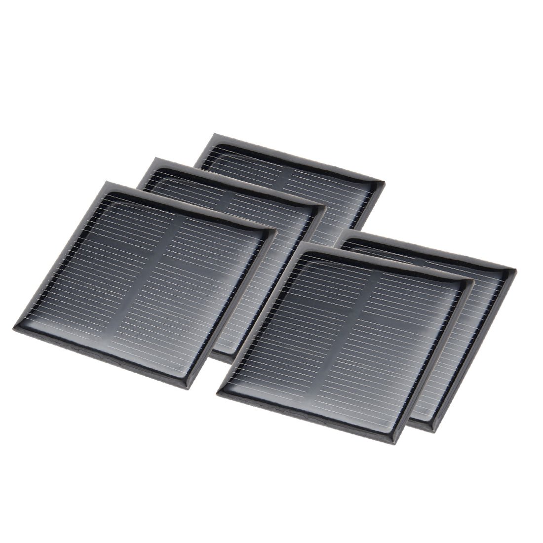 sourcingmap 5Pcs 1.5V Poly Mini Solar Cell Panel Module DIY for Light Toys Charger 52mm x 52mm