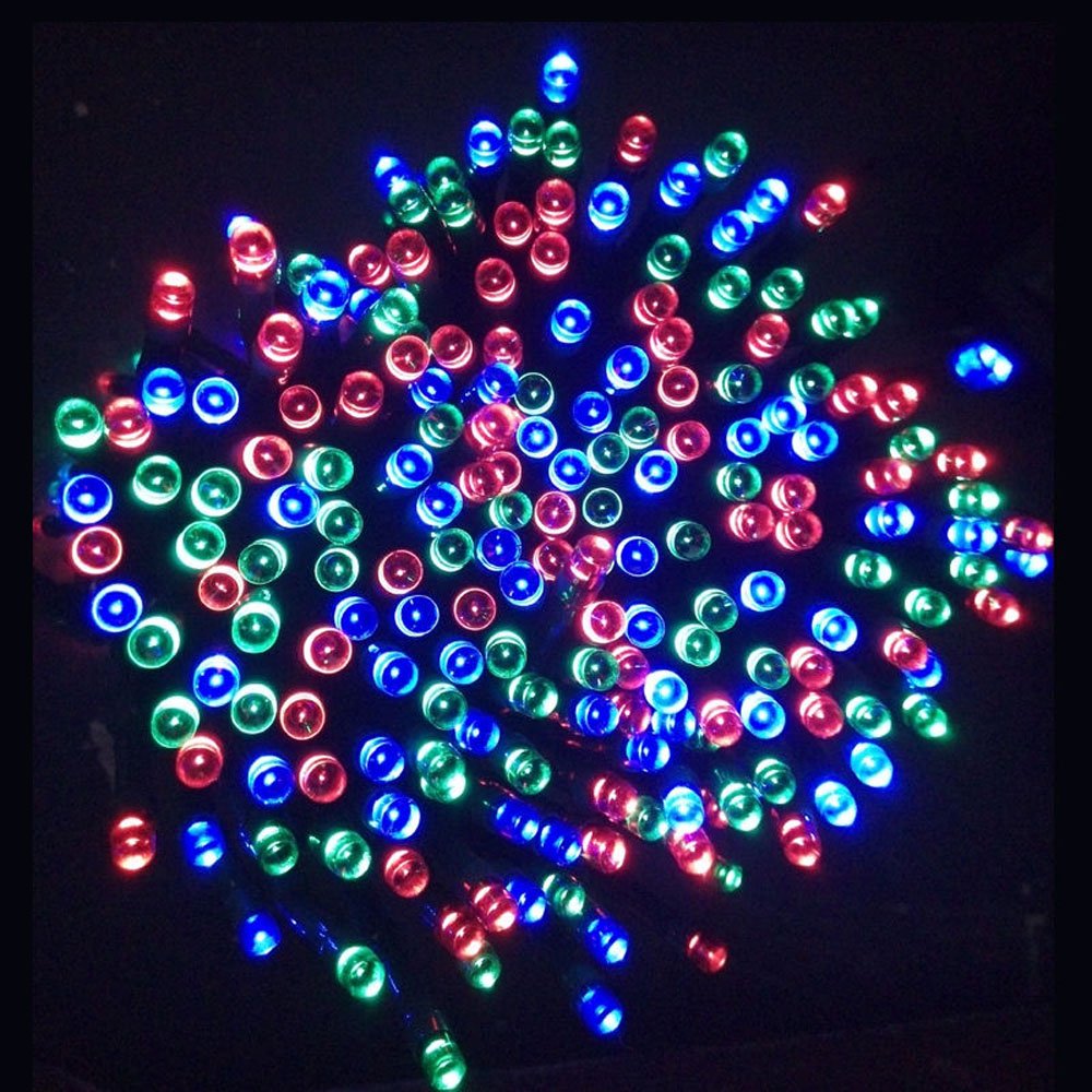 RunQiao 400 LED Solar Fairy String Lights 164ft/ 50m Multi-Color 8 Modes Waterproof Outdoor Garden Light for Trees Patio Fence Wedding Party with Remote,USB Charging