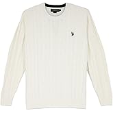 U.S. Polo Men's Cable Crew Neck Sweater Pullover