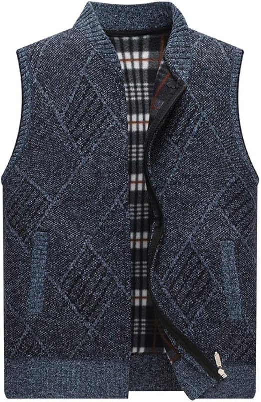 Otoño Invierno Azul Marino Hombres suéter de Lana Chalecos Masculinos Casuales de Punto Cardigan