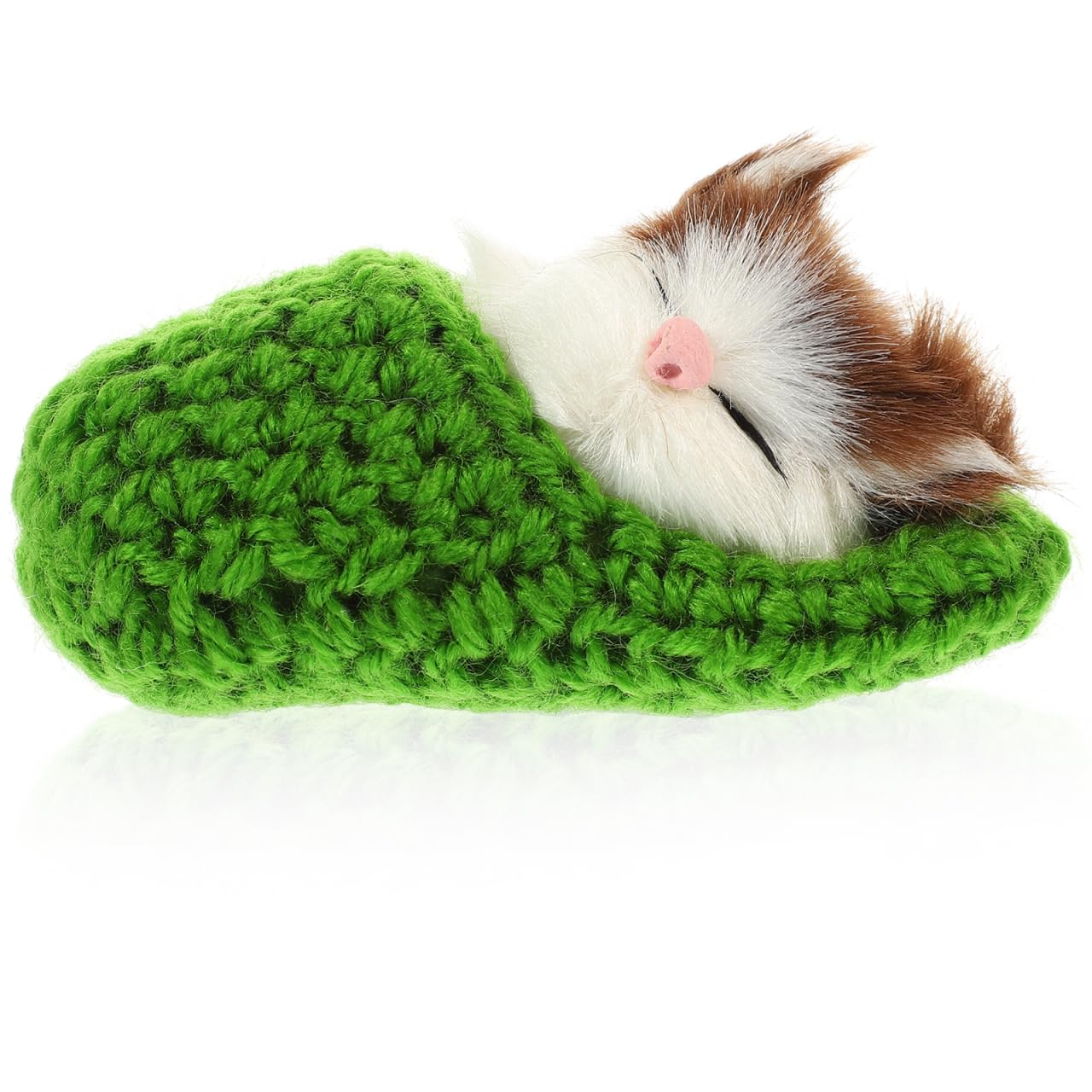 SUPVOX Sleeping Cat in Slipper Doll Toy with Meows Sounds Mini Kitten in Shoe Hand Toy Gift for Kids Boys Girls Christmas Party Decor