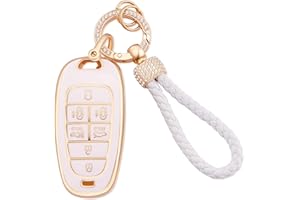 EKALA for Hyundai Key Fob Cover with Keychain Lanyard, Soft TPU Key Fob Case Protector Full Covers Fit for 2022 Hyundai Tucson 2019 2020 2021 Sonata Nexo 7 Buttons Keyless Entry Smart Key(HYD-7)