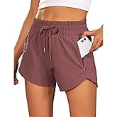 BMJL Women's Running Shorts 2.5" High Waisted Athletic Short Summer Gym Workout Short with Zipper Pockets