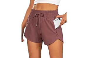 BMJL Women's Running Shorts 2.5" High Waisted Athletic Short Summer Gym Workout Short with Zipper Pockets