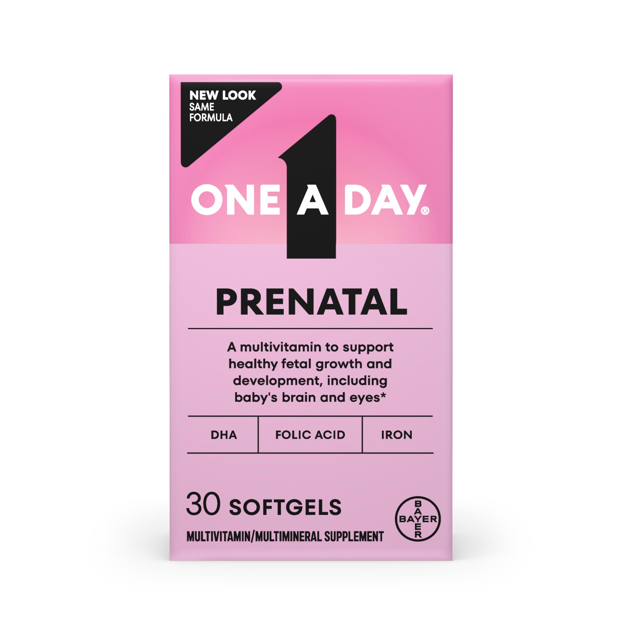 Photo 1 of *Exp 03/2027* One A Day Prenatal Vitamins- Folic Acid, Iron, Omega- 3 (DHA), Pregnancy Vitamins for Women, Prenatal Multivitamin for Mom and Baby Support, Pregnancy Must Haves 30 Ct (Packaging May Vary)
