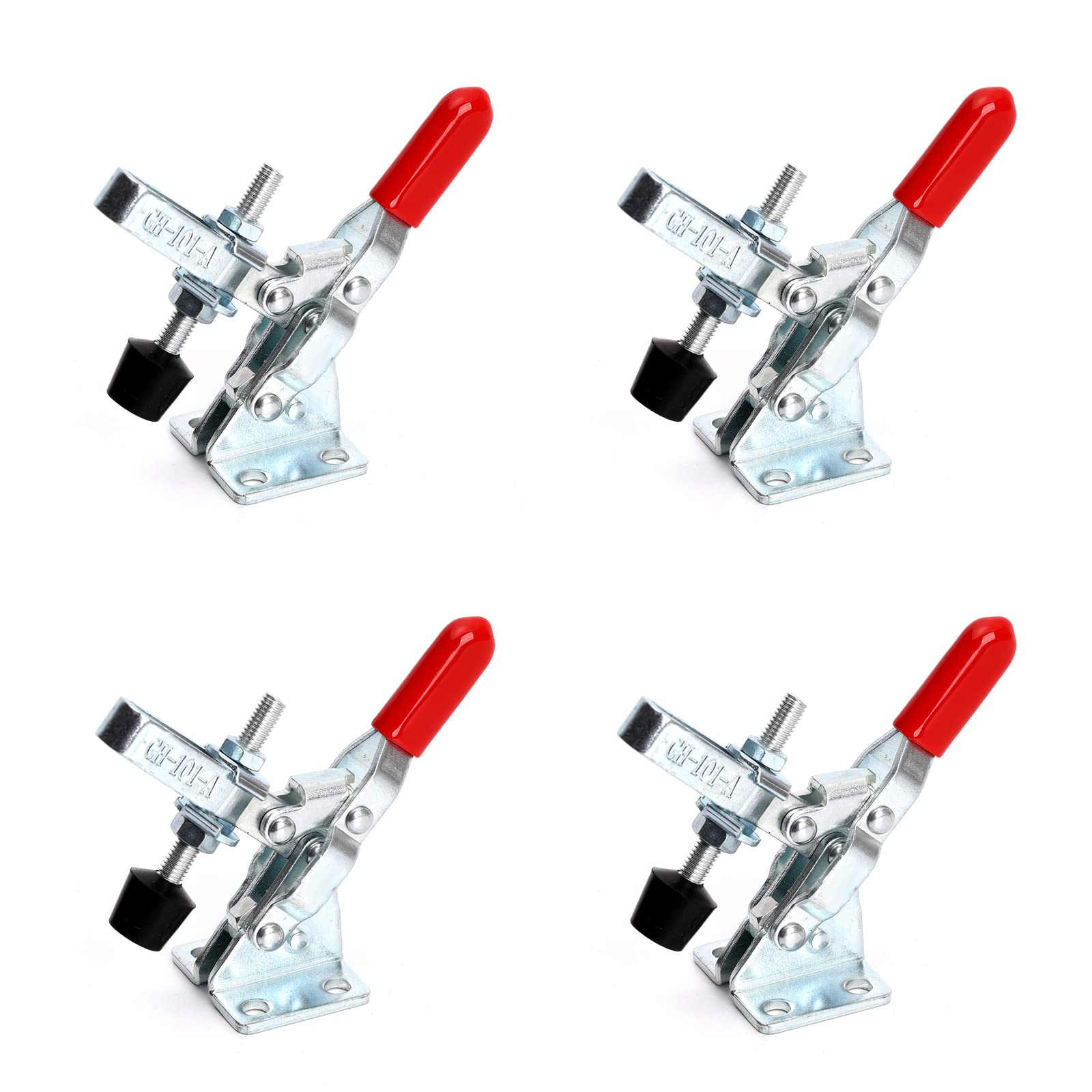 Ruimou 4Pcs Vertical Quick Release Clamp Tool 50kg 110lbs Fixed Toggle Clamp for Woodworking, Welding, Repair Bench (4pcs-GH-101-A)