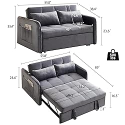 SumKea Sleeper Sofa Couch Bed, 55.8'' Convertible