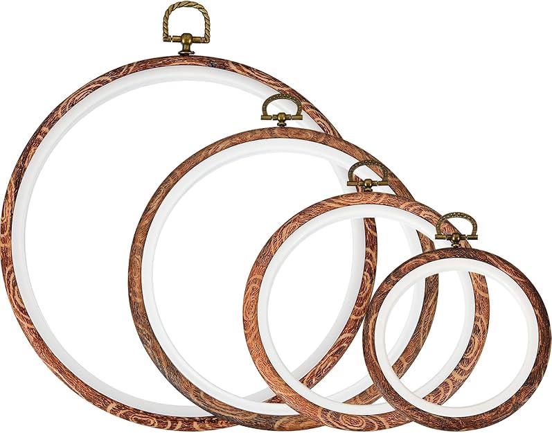 Tatuo 4 Pieces Embroidery Hoop Cross Stitch Hoops Imitated