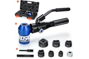 IBOSAD Aluminum Alloy Hydraulic Knockout Hole Punch Driver Kit 1/2 to 2 inch Electrical Conduit Hole Cutter Set KO Tool Kit Metal Sheet Puncher (TPA-8)