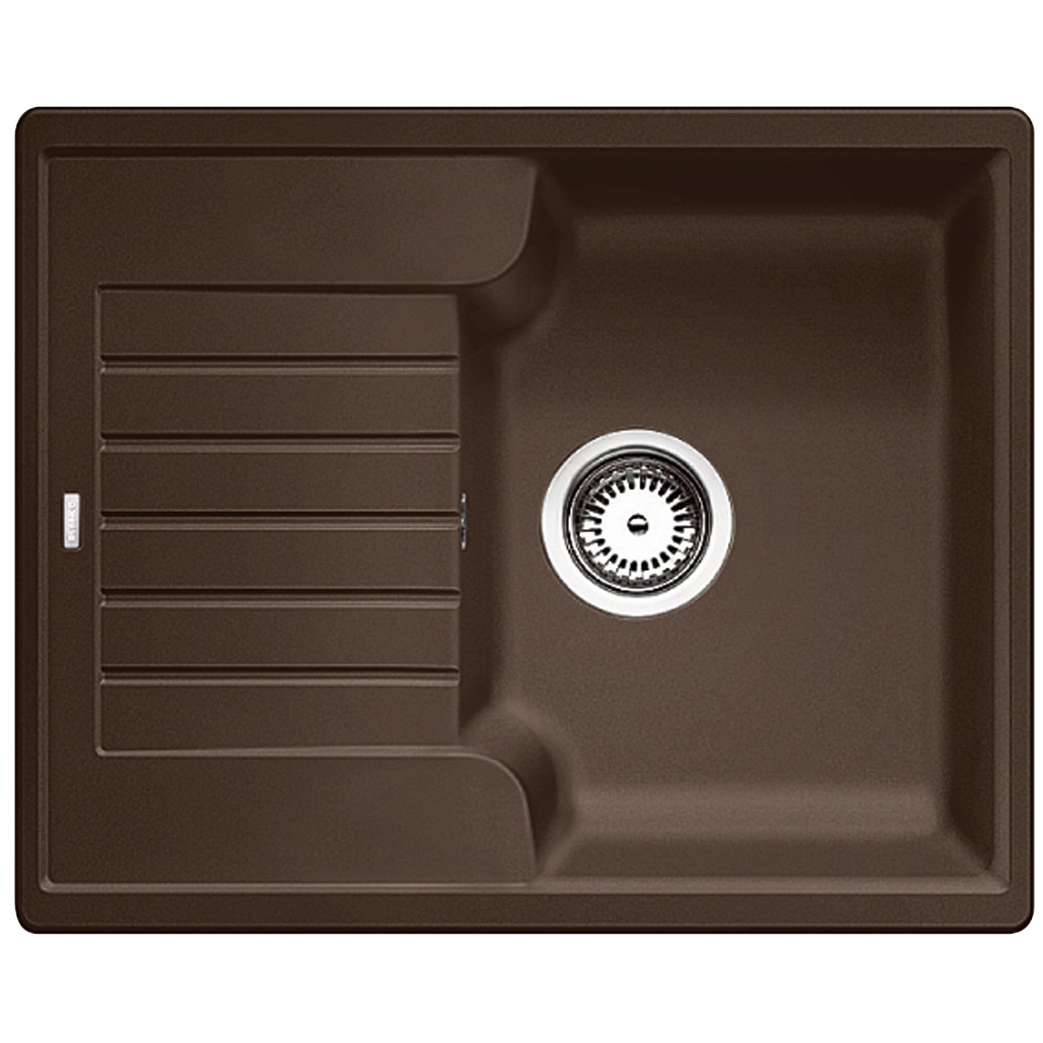 BLANCO ZIA 40 S | SILGRANIT Granite Sink in café | Installation Type: Inset Installation from Above | Reversible | for 40 cm Wide Base cabinets | Large Bowl | Easy-Care Surface | [61.5x50x20.2 cm]