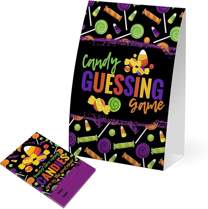 Guess How Many Candies Halloween Party Game 5x7&quot; Free