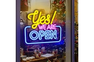 Ineonlife Open Neon Signs,Bright Led Light High Visibility Advertisement Board Electric Display Sign Walls Window Door Bar Shop Coffee Salon Hotel Store(USB Powered/13.4 * 11.8 in)