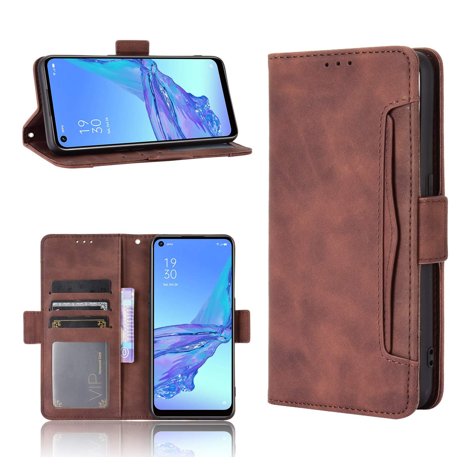 Blackview Oscal C20 Case [Wallet Case] [Kickstand] [Card Slots] [Magnetic Flip Cover] Compatible with Blackview Oscal C20 Smartphone(Brown)
