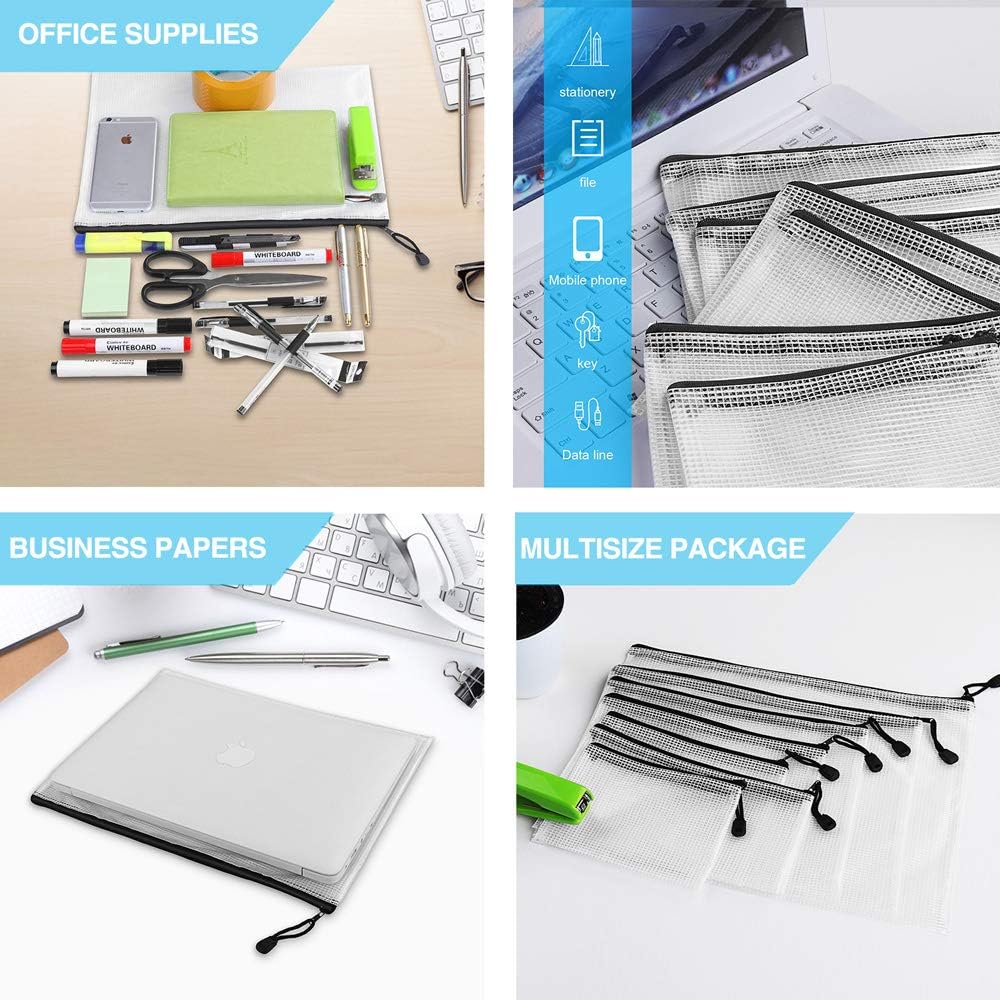 SUNEE 21Pack Zipper Pouch(Black, 7 Sizes), Water-Resistant Zip Bag for School Office Supplies, Puzzles & Games Organizing Storage : Office Products