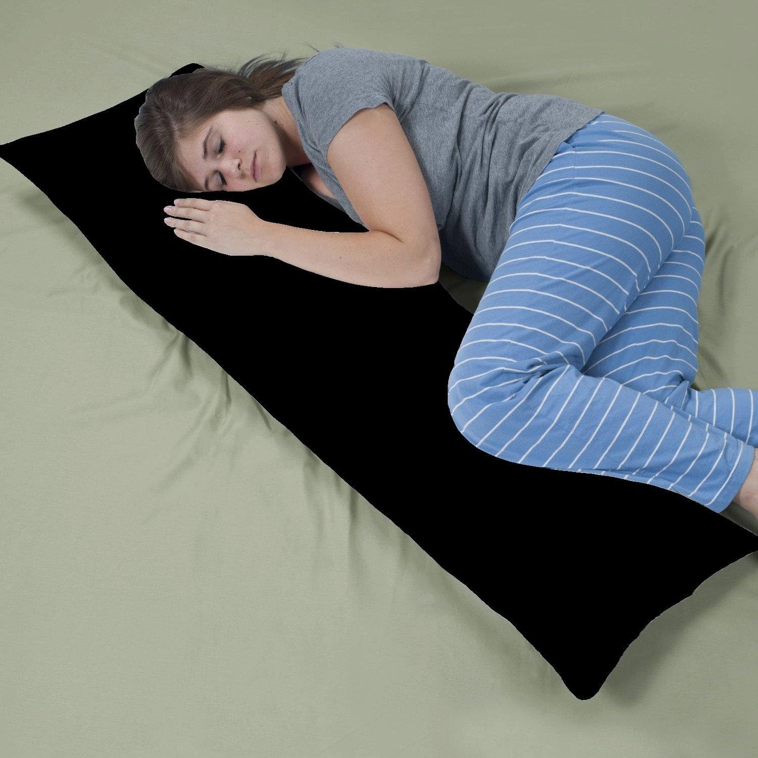 Crescent 2 Pack Black Body Pillow Cover, Pillowcases, 100