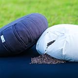 Yogan Crescent Yoga Cushion Natural Buckwheat Ivory Cotton Cover view 4
