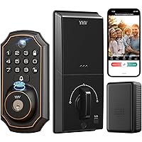 Keyless Entry Door Lock with Camera Fingerprint Smart Door Lock with App Remote Control, Wi-Fi Connected Electronic Keypad Co