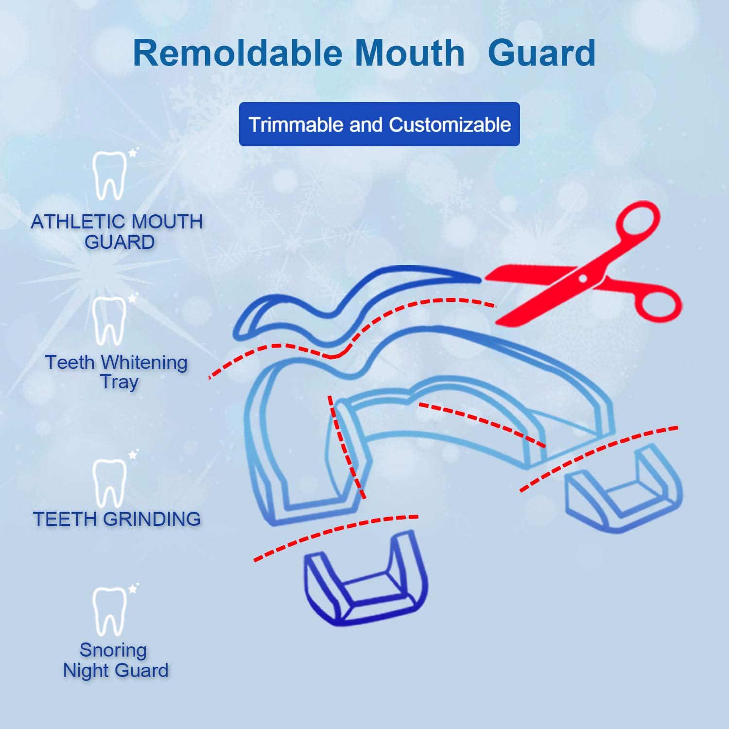 Kids Mouth Guard for Grinding Teeth, Teeth Grinding Mouth Guard for Sleep, Kids Moldable Custom Night Bite Guards, Clenching, Bruxism, Sport Athletic, Whitening Tray (4 Pack) : Beauty