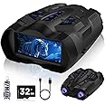 WARMTUYO Night Vision Goggles, 4K Night Vision Binoculars for Adults,9 Gear Infrared Goggles, 10X Digital Night Vision, 4000mAh Up to 12H of Use with 32GB TF Card, 3.5" HD Screen Binoculars